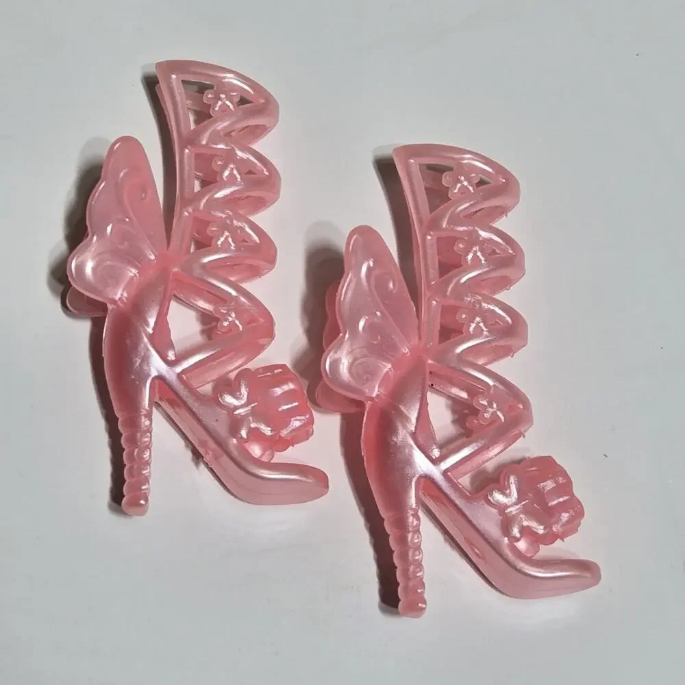 Mattel Barbie Doll Shoes, Dreamtopia Pearl Pink Butterfly Wings High Heels